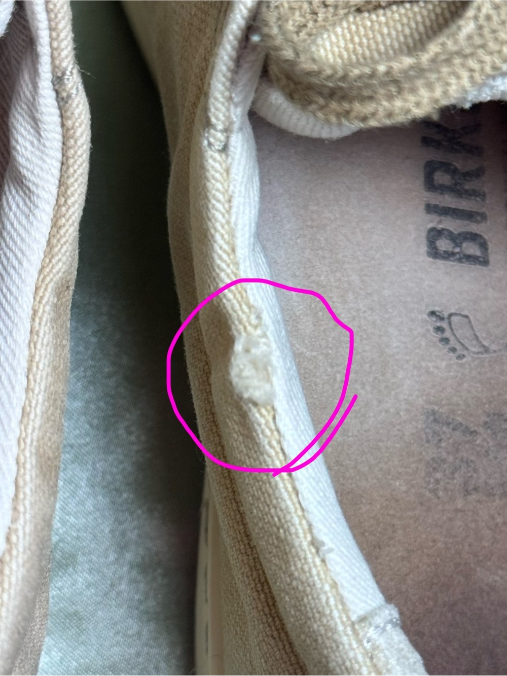 Birkenstock Vintage Canvas Lace Up Sneakers Tan Cream Blue Logo Tread EU 37 US 6 - Picture 10 of 12